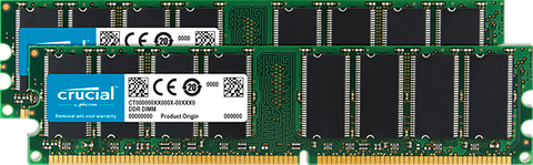 Crucial 4Gb Kit (2Gbx2) Ddr Pc3200 Registered Ecc 2.6V 256Meg X 72