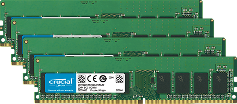 Crucial 64Gb Kit (4 X 16Gb) Ddr4-2400 Ecc Udimm Vlp