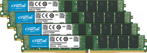 Crucial 64Gb Kit (4 X 16Gb) Ddr4-2666 Rdimm Vlp