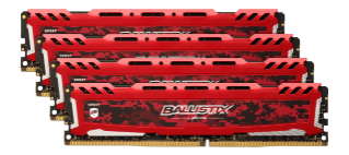 Crucial Ballistix Sport Lt Red 16Gb Kit (4 X 4Gb) Ddr4-2400 Udimm