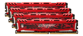 Crucial Ballistix Sport Lt Red 32Gb Kit (4 X 8Gb) Ddr4-2666 Udimm