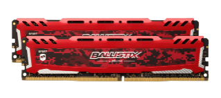 Crucial Ballistix Sport Lt Red 8Gb Kit (2 X 4Gb) Ddr4-2400 Udimm