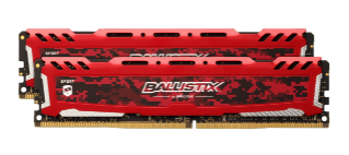 Crucial Ballistix Sport Lt Red 8Gb Kit (2 X 4Gb) Ddr4-2666 Udimm
