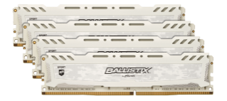 Crucial Ballistix Sport Lt White 64Gb Kit (4 X 16Gb) Ddr4-2666 Udimm