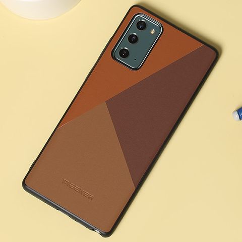 Ốp lưng Galaxy Note 20 Nhựa cứng viền dẻo Mixed leather Case MEEKER Nâu đồng