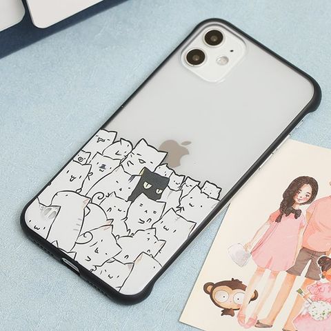 Ốp lưng iPhone 11 Nhựa cứng No border PC with printnig MEEKER Mèo đen