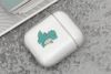 Túi đựng AirPods 1 & 2 Nhựa cứng trong JM PD01 in hình Khủng long xanh
