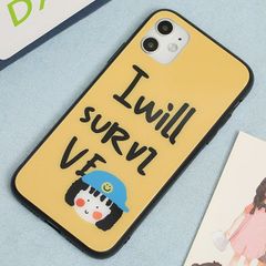  Ốp lưng iPhone 11 nhựa cứng viền dẻo Tempered Glass Printing OSMIA CKAC416 Cô bé vàng 