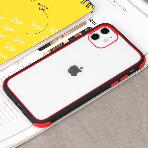Ốp lưng iPhone 11 nhựa cứng viền dẻo SYLLAB JM Đen đỏ