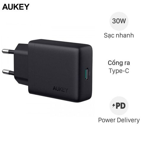 Adapter sạc 3A PD AUKEY PA-Y21 Đen