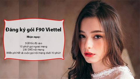 Đăng ký F90 Viettel: Miễn phí gọi, tặng 5GB, 250 tin nhắn chỉ 90k/tháng