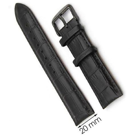Dây da đồng hồ G069 Đen size 20mm