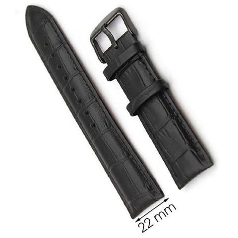 Dây da đồng hồ G069 Đen size 22mm