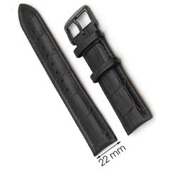  Dây da đồng hồ G069 Đen size 22mm 
