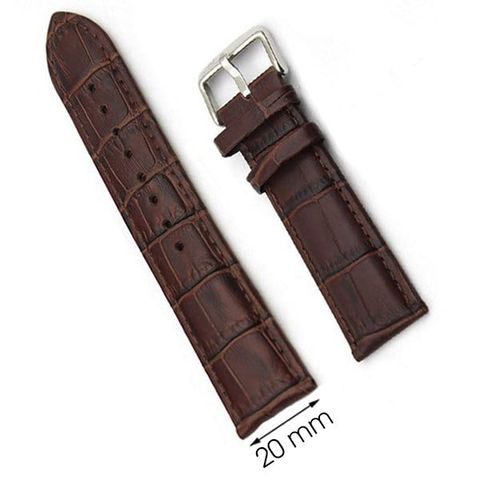 Dây da đồng hồ G071 Nâu size 20mm