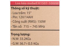  Loa kéo Mobell K1507 