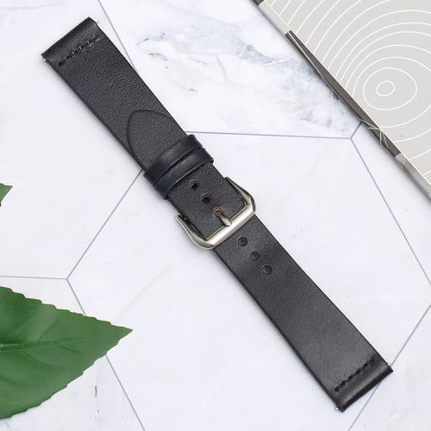 Dây da đồng hồ 20 mm đen DVM2K3