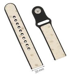  Dây da đồng hồ Samsung/Huawei/Khác 20 mm Trắng M08-05-20 
