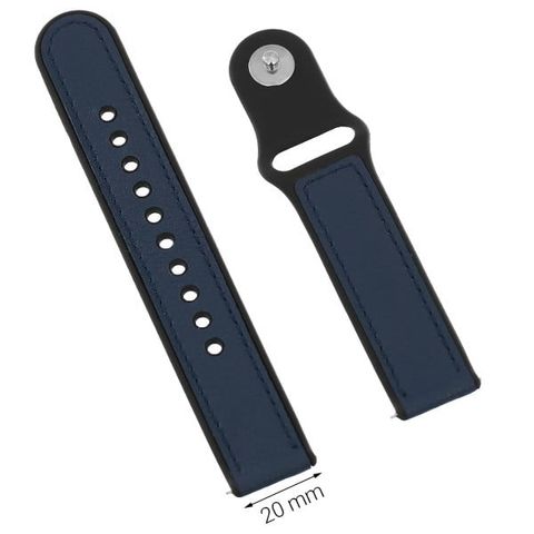 Dây da đồng hồ Samsung/Huawei/Khác 20 mm Xanh M08-06-20