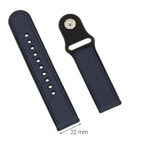 Dây da đồng hồ Samsung/Huawei/Khác 22 mm Xanh M08-01-22