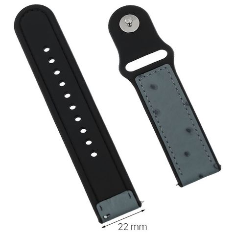 Dây da đồng hồ Samsung/Huawei/Khác 22 mm Xám M08-02-22