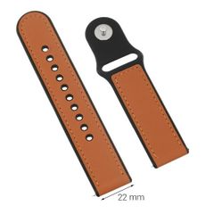  Dây da đồng hồ Samsung/Huawei/Khác 22 mm Nâu M08-03-22 