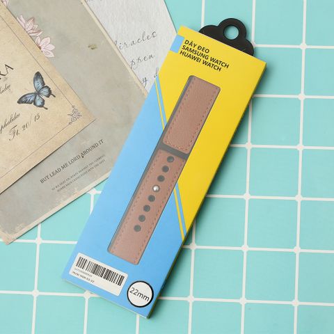 Dây silicone đồng hồ Samsung/Huawei/Khác 22 mm Nâu M08-03-22