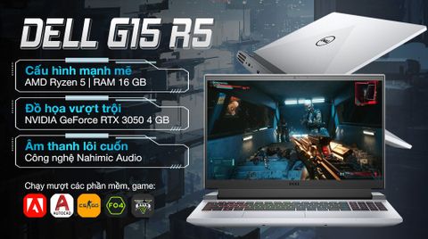 Laptop Dell Gaming G15 5515 R5 5600H/16GB/512GB/4GB RTX3050/120Hz/Win10 (P105F004BGR)