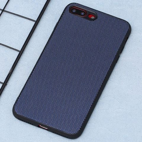 Ốp lưng iPhone 7 Plus/ 8 Plus nhựa dẻo Canvas PU Case COSANO Navy