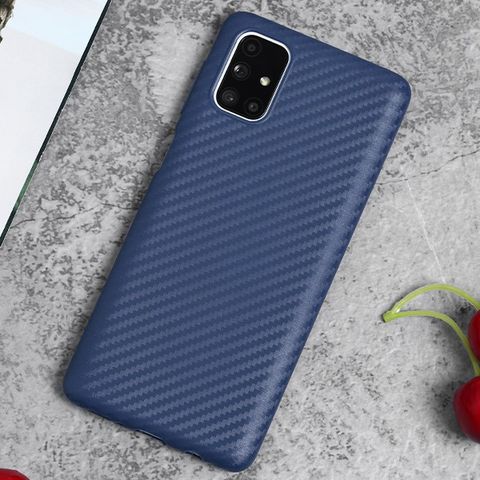 Ốp lưng Galaxy M51 Nhựa dẻo Carbon Fibre TPU COSANO Navy