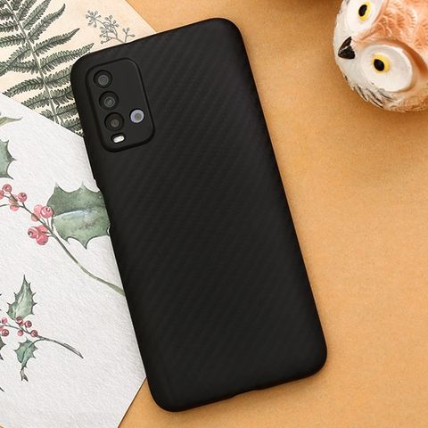 Ốp lưng Redmi 9T Nhựa dẻo Carbon Fibre TPU COSANO Đen