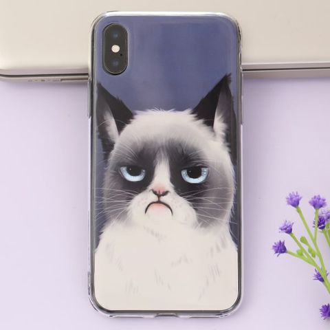 Ốp lưng iPhone X Nhựa cứng viền dẻo Cream COSANO SR171203 Mèo