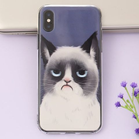 Ốp lưng iPhone X Nhựa cứng viền dẻo Cream COSANO SR171203 Mèo
