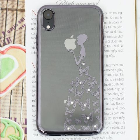 Ốp lưng iPhone XR Nhựa dẻo Electroplating đầm dạ hội COSANO đen