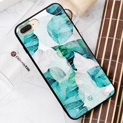  Ốp lưng iPhone 7/8+ Nhựa dẻo Glossy IMD Printing JM 19E025 Lá xanh 