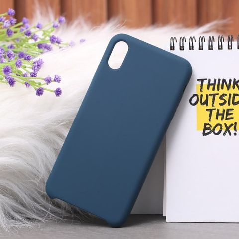 Ốp lưng iPhone Xs Max nhựa dẻo LIQUID SILICONE B JM Lục lam