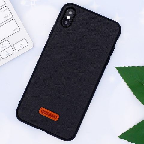 Ốp lưng iPhone XS Max nhựa dẻo Logo PU Case COSANO Đen