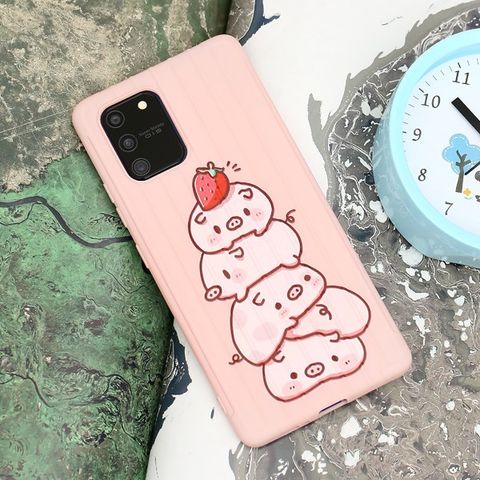 Ốp lưng Galaxy S10 Lite Nhựa dẻo Luggage Matte TPU Printing MEEKER TKS108 Heo Hồng