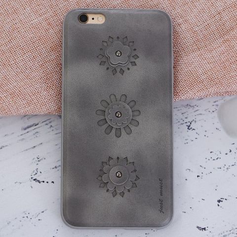 Ốp lưng iPhone 6 Plus - 6S Plus Nhựa dẻo PU Burch JM Hoa văn Xám
