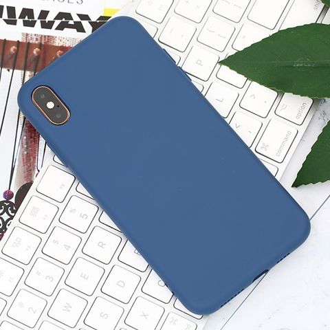 Ốp lưng iPhone XS Max Nhựa dẻo Silicone Felt COSANO Xanh navy
