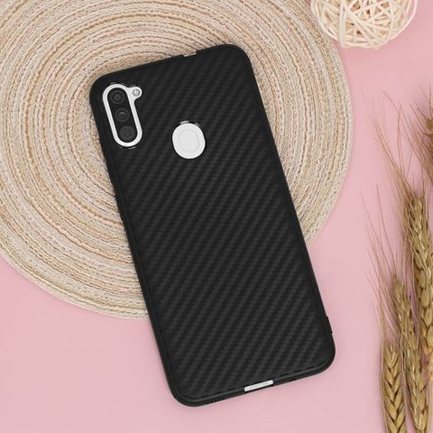 Ốp lưng Galaxy A11 nhựa dẻo Vigour Carbon Fiber COSANO Đen