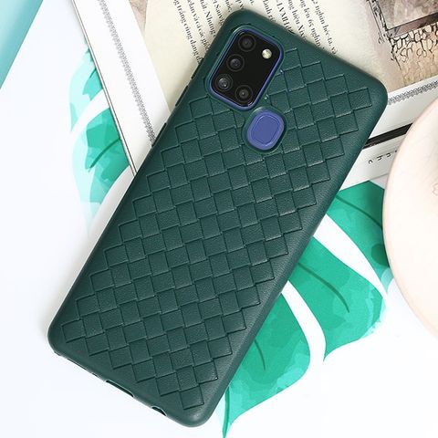 Ốp lưng Galaxy A21s nhựa dẻo Woven OSMIA Xanh Teal