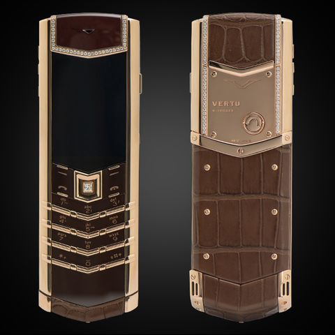 Điện Thoại Vertu Signature S Rose Gold Alligator Brown