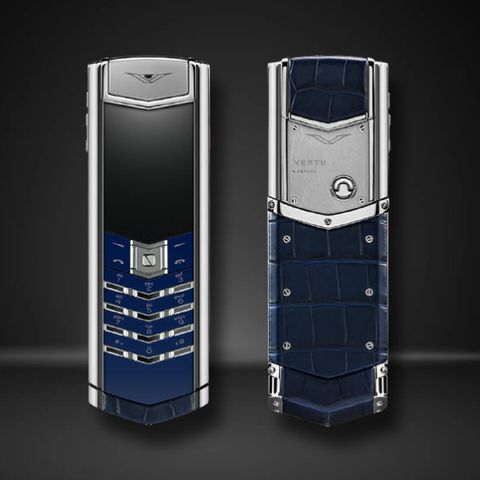 Điện Thoại Vertu Signature S Xanh Navy Da Cá Sấu