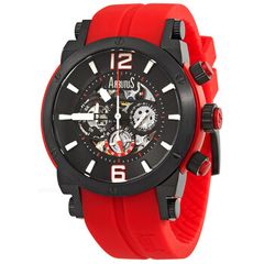  Arbutus Wall Street Black Dial Red Silicone AR606BRR 