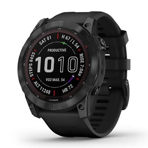 Đồng Hồ Thông Minh Gps 51mm Garmin Fenix 7x Sapphire Solar Black Dlc Titanium With Black Silicone Band