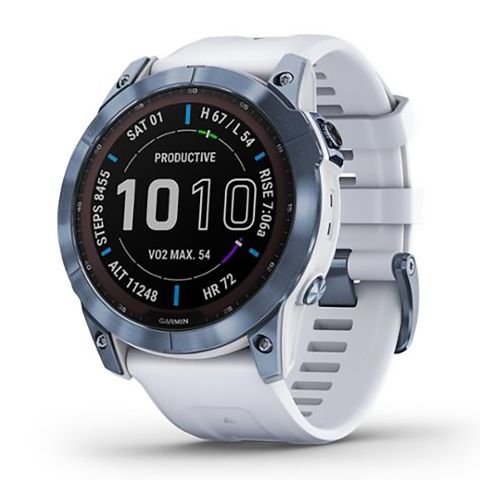 Đồng Hồ Thông Minh Gps 51mm Garmin Fenix 7x Sapphire Solar White Titanium With Silicone Band