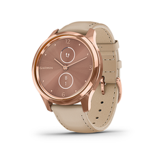  Đồng Hồ Garmin Vivomove Luxe - Rose Gold Light Sand Leather 