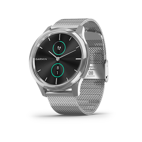 Đồng Hồ Garmin Vivomove Luxe - Silver Black Milanese