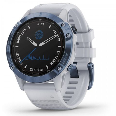 Đồng Hồ Thông Minh Garmin Fenix 6 Pro Solar Cobalt Blue Whitestone